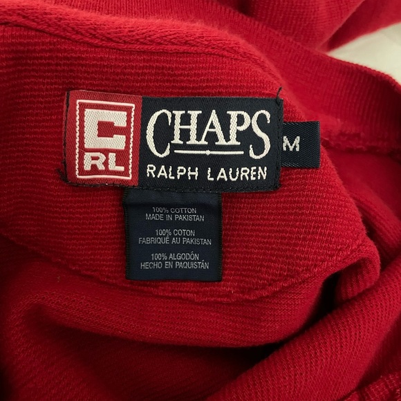 Chaps Ralph Lauren Red Polo Shirt. Size Med - Picture 3 of 5